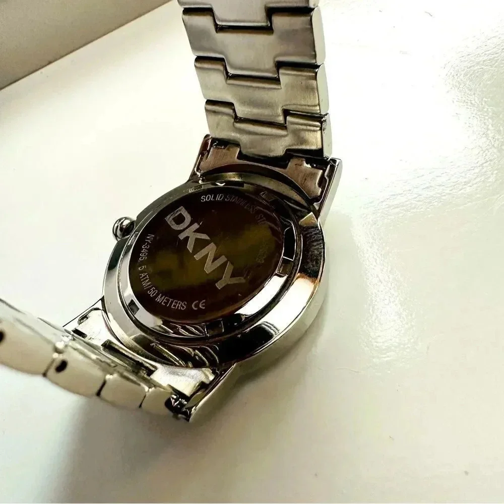 DKNY Stainless Steel With Pave Rhinestone/Crystal Watch Style 3495